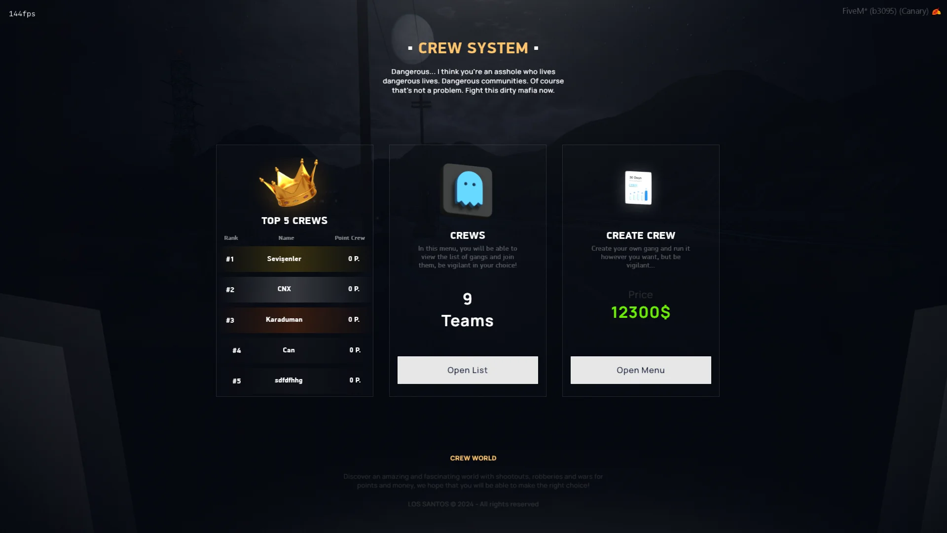 Resource 'Advanced Fivem QBCore Crew Script | Leaderboards, Ranks & Missions'